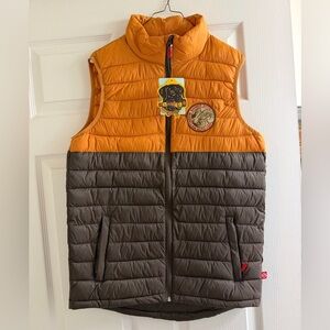 shiner bock men’s puffer vest NWT